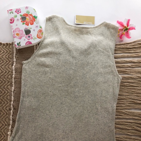 Michael Kors Tank Lace Up V-Neck, Size M - Picture 2 of 8